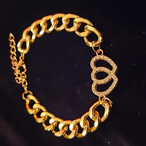 Gold Rhinestone Heart - Picture 2 of 2